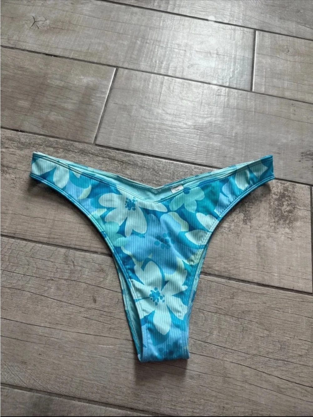 Hollister Aqua Blue Floral Bikini Bottom